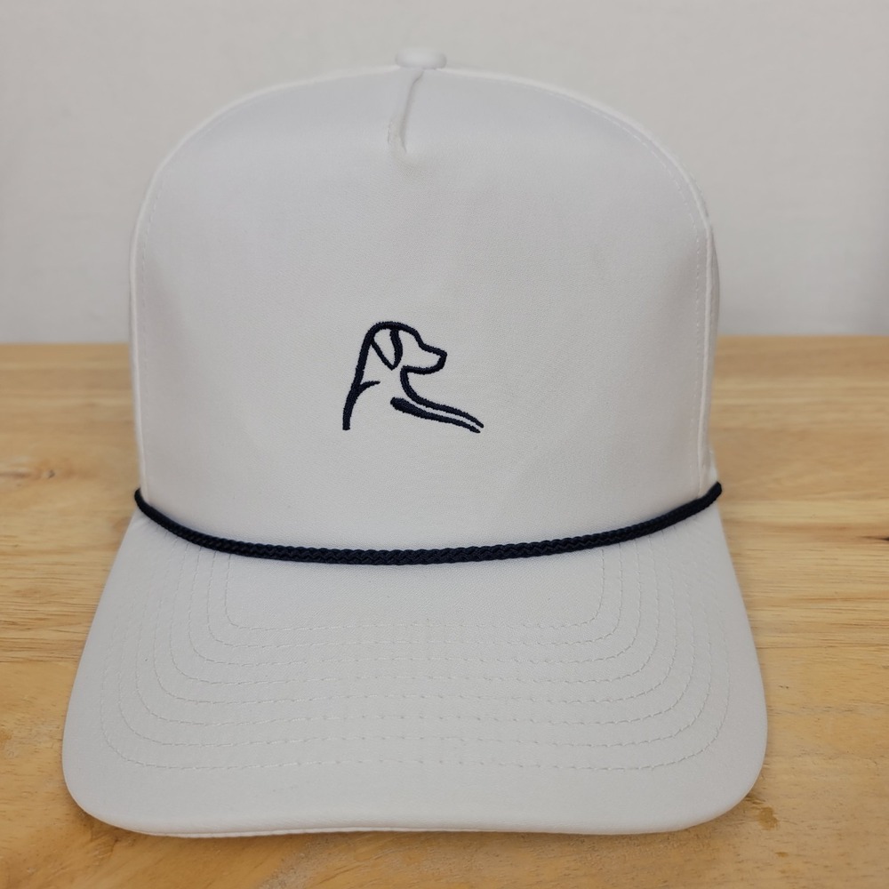 Rhoback Golf Hat Mens White The Good Boy Performance Rope Cap Snapback OSFA